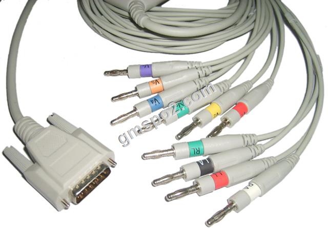 BiocareNihon Kohden EKG kaabel Banana.jpg