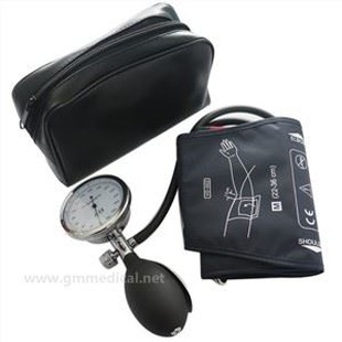 Täiskasvanute manuaalne vererõhumansett, ühe toruga mansett manomeetri ja täispumbaga tumesinine.
