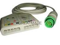 Compatoble Fukuda DS7300 mitmetihendiline ECG trunk kaabel, 10-juhtmed, IEC, voor 12PIN, 20K takisti