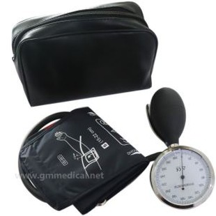 Laste manuaal vererõhu mansett, Ühe toru mansett manomeetriga ja inflatsioon pirn tumesinine.