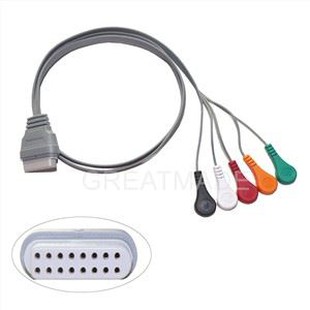 Holteri salvestaja EKG patsiendikaabel 16 kontakti 5 juhtmega Snap 4.0 IEC standard ühildub Edan Holteri salvestusseadmega SE-2003 2012